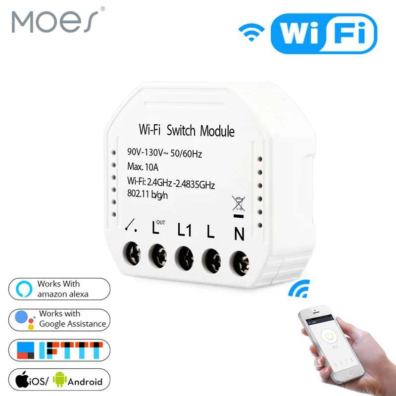 Wifi умный выключатель света Diy модуль Smart Life/Tuya приложение дистанционное