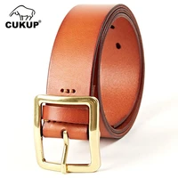 cukup mens retro novelty designers brass unique pin buckle metal belt men jeans accessories top quality cow leather belts nck345