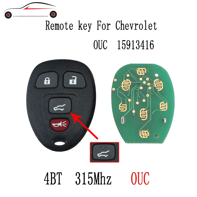 GORBIN2pcs * 4BT 315Mhz запасной ключ без ключа дистанционного ввода DIY для Chevrolet Buick и 15913416