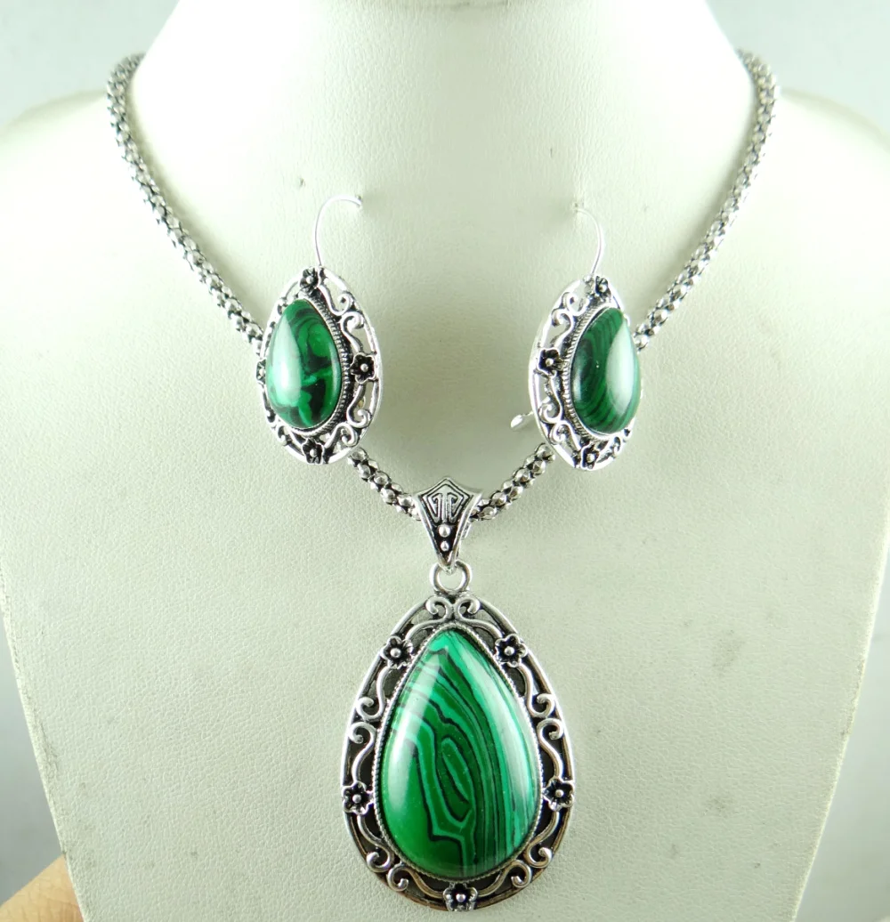 Модные популярные красивые ювелирные изделия ручной работы из малахата ожерелье