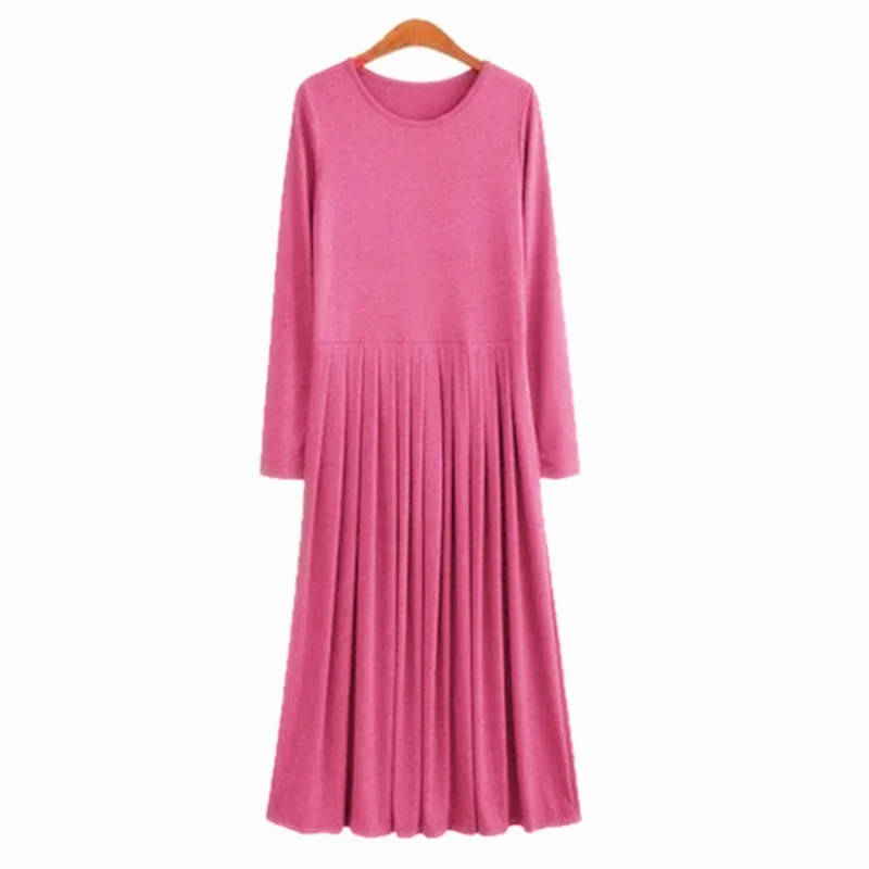 Новинка 2020 весенне-осеннее женское платье из 100% хлопка модала с длинным рукавом