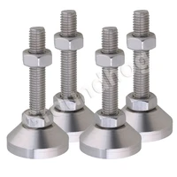 4pcs 304 stainless steel adjustable feet thread dia m10x50mm fixed machine furniture feet pad for cabinet metal legs