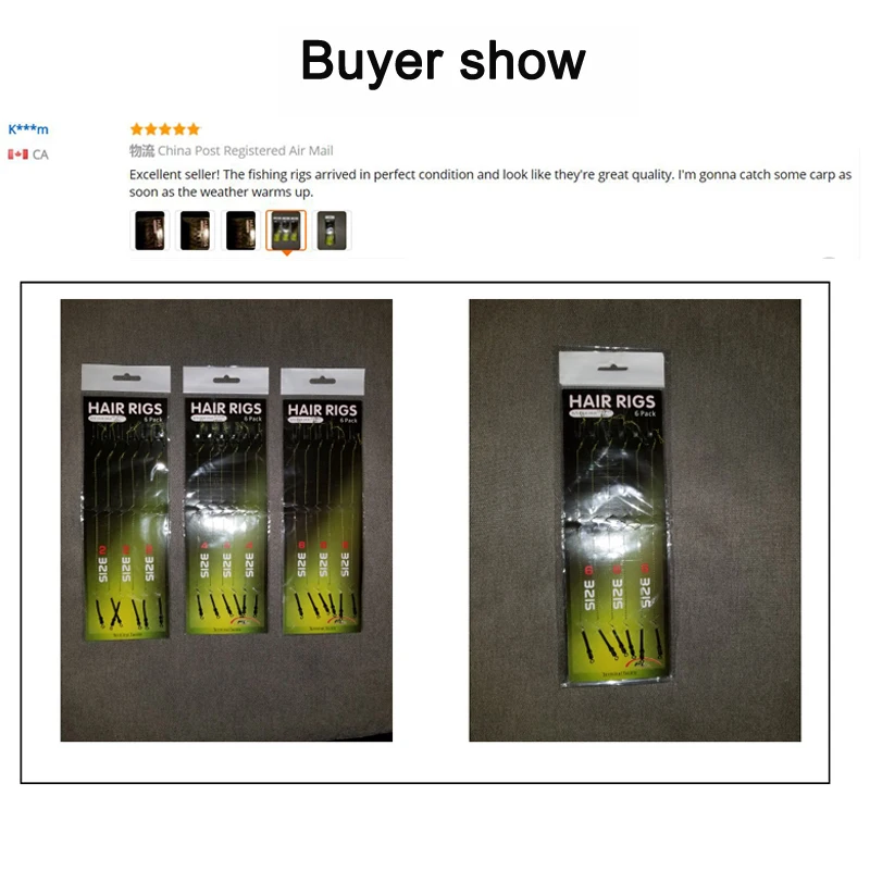 36pcs Carp Fishing Hair Rigs Green Coated Braided Thread Loop 8245 Curve Shank Hook Boilies Carp Rigs Carp Fishing Accessories