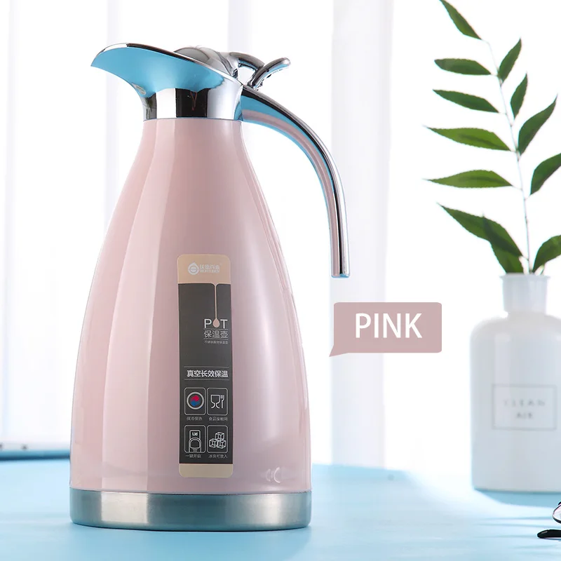Pink WORTHBUY Thermal Water Kettle Vacuum Insulation Thermos For Water Tea 304 Stainless Steel Thermal Jug Pot Kitchen Drinkware - Цвет: Pink
