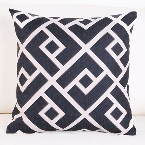 

Black White Greek Key Home Decor Geometric Cushion Cover Chic Throw Pillow Case Linen Cotton Couch Sofa Pillows Sham Gifts 18x18
