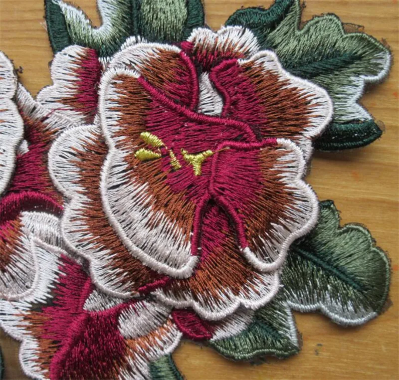 Кружева вышитые Шея воротник отделка Вышивка Патчи Ткани Роза аппликация одежды