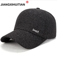 jiangxihuitian brand autumn winter wool baseball cap snapback men women hat outdoor keep super warm bone dad hats