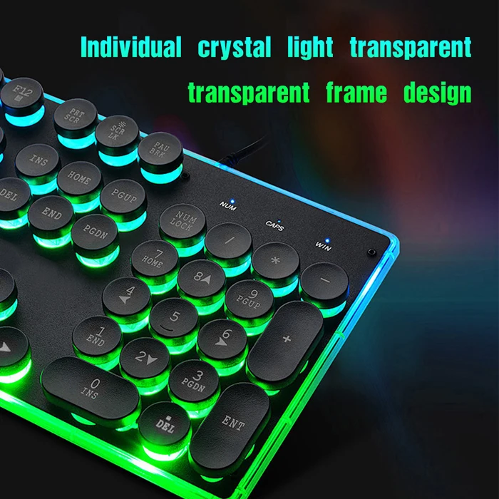 Механическая игровая клавиатура с RGB подсветкой 104 клавиш USB проводная и мышь для
