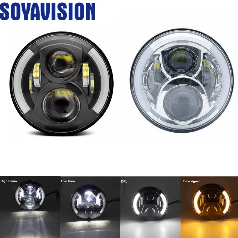 7 ''Halo головной светильник DRL поворотник 4 5&quot Halo проходной для Harley Davidson ультра