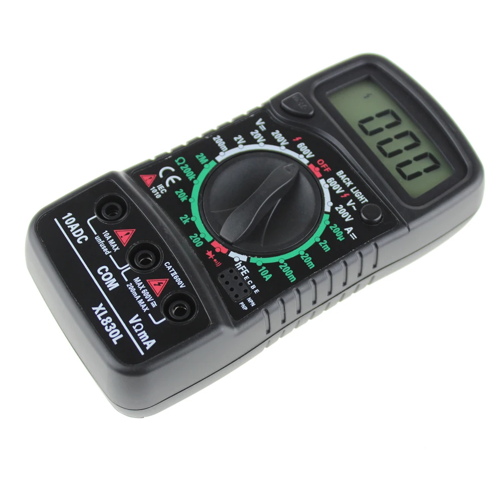 XL830L мультиметр Цифровой AC DC тестер измерения напряжения ток Ома метр Синий амперметр с подсветкой