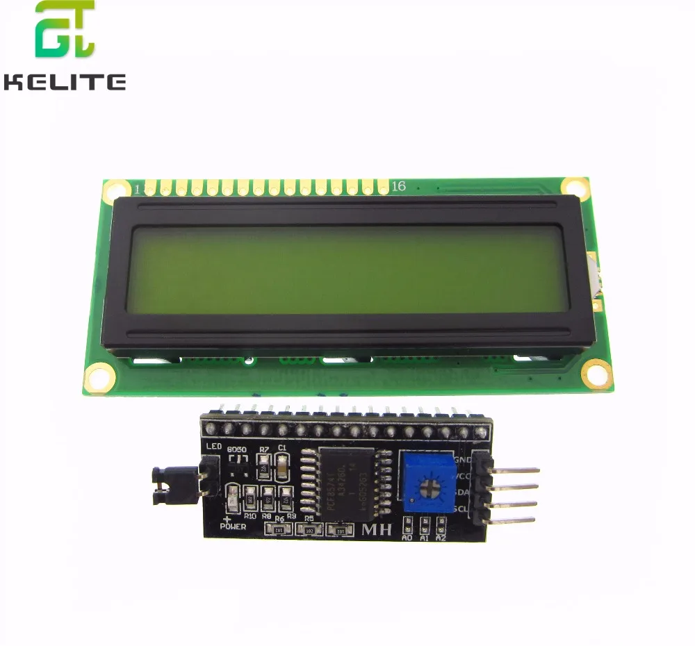 

10SET LCD1602+I2C LCD 1602 module yellow screen IIC/I2C for LCD1602 Adapter plate IIC