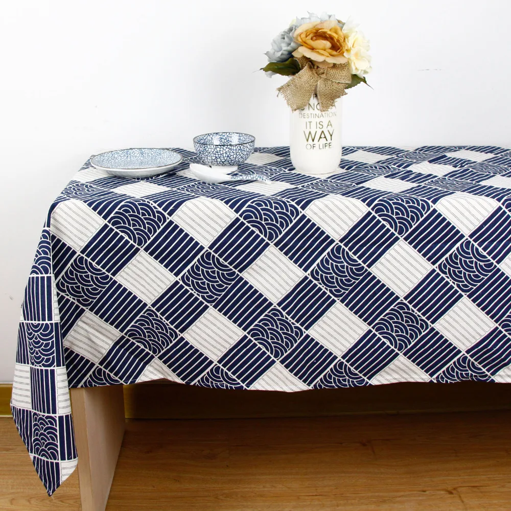 Fashion Japan style TableCloth Plaid Print High Quality Personalize Table Decorative Elegant Table Cloth Linen Table Cover