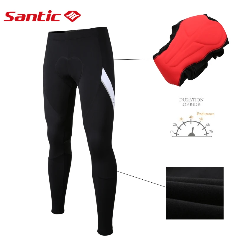 Мужские велосипедные брюки Santic штаны с флисовой подкладкой зимние отражающие