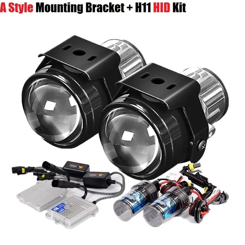 A Fog lens HID kit 2,5 дюймов HID Биксеноновые Противотуманные фары проектор линзы фары для вождения модифицированные для Suzuki Swift Ford Subaru Renault honda стиль автомобиля - Цвет: A Fog lens HID kit