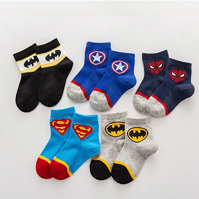 A random 1 piece 1 pairs 2 to 8 years kids Cartoon socks Super hero neonatal girls Breathable short Socks children baby stuff boys cotton Socks - Цвет: A random 1 piece