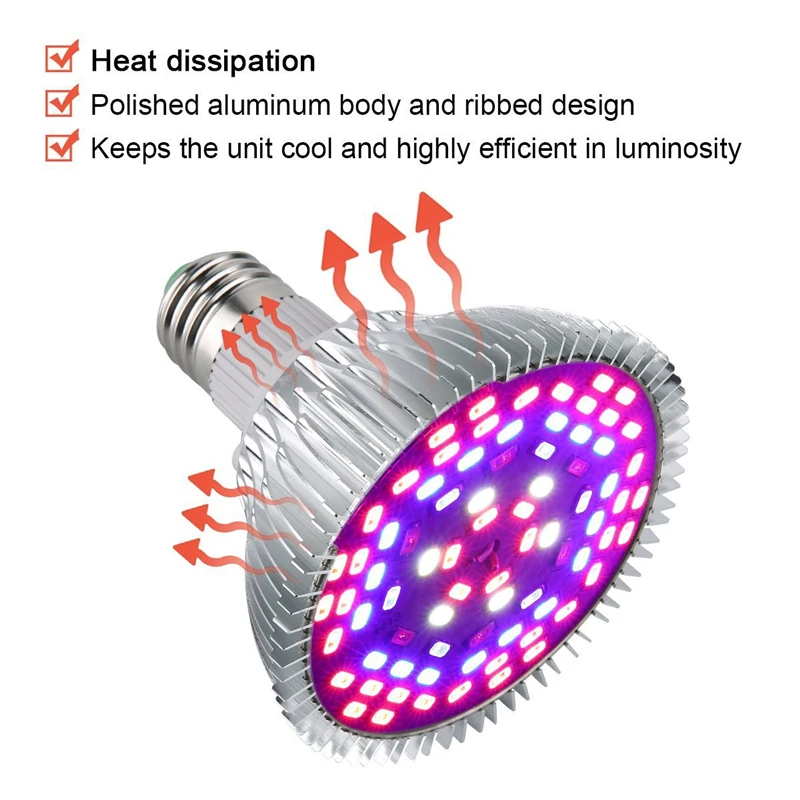 Полный спектр Led Grow Light 18 Вт 28 40 80 120 Красный Синий УФ ИК Светодиодная лампа для