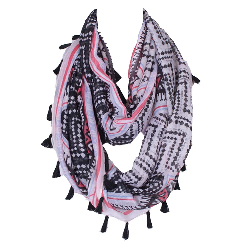 2016 женский шарф бесконечности с геометрическим зигзагообразным узором и