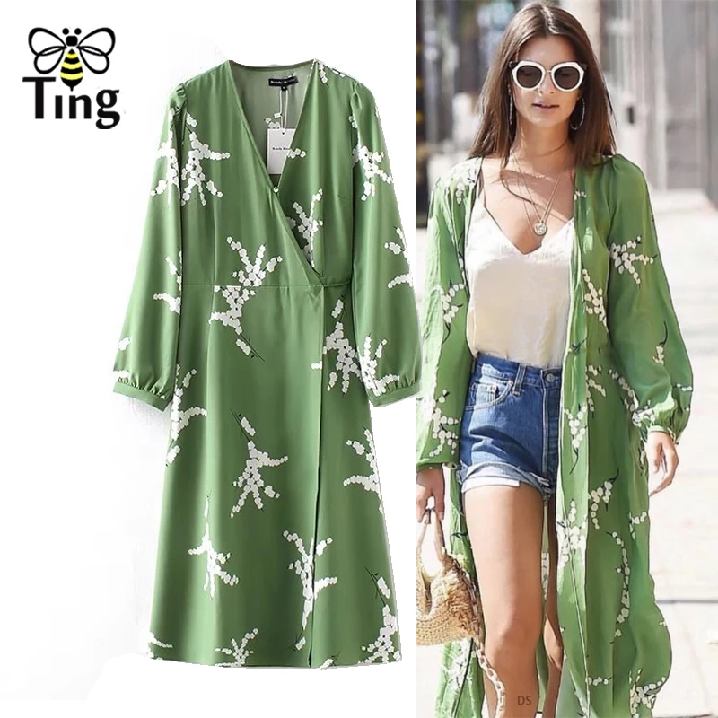Женское длинное платье-кардиган Tingfly Boho летнее богемное платье средней длины с