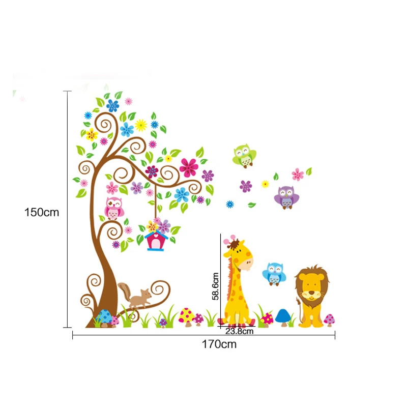 Настенные Стикеры для детской комнаты милые наклейки на стену с изображением