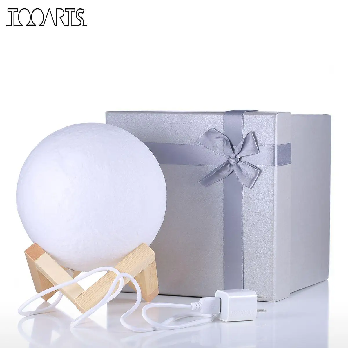 Tooarts Moon Figurine Valentine's Day Gift 3D Printed LED Light Modern Art Home Decor Craft For | Дом и сад