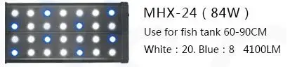 MHX-24 3" 90-100 см ODYSSEA GREEN ELEMENT MHX 36 EVO QUAD 5 Вт Светодиодный светильник для аквариума морской коралловый риф пресноводные растения светодиодный светильник для выращивания растений - Цвет: MHX-24