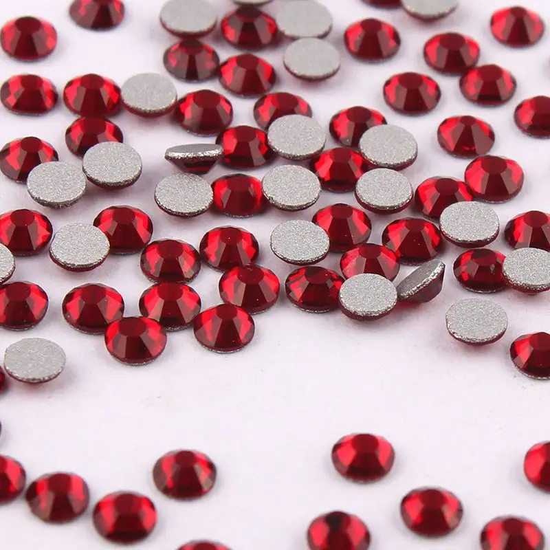 SS3-SS34 Dark Red Shiny 3D Nail Art Rhinestone Non Hotfix Flatback Glue On Rhinestones For DIY | Красота и здоровье