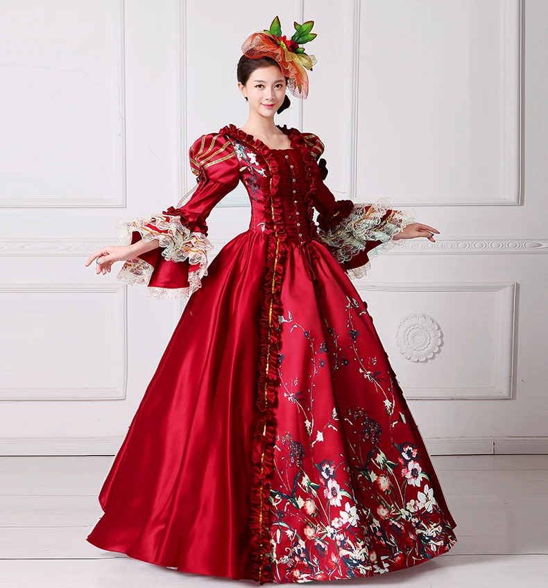 Marie Antoinette Dress Medieval Civil War Southern Belle Ball Gowns Women Reenactment Clothing |