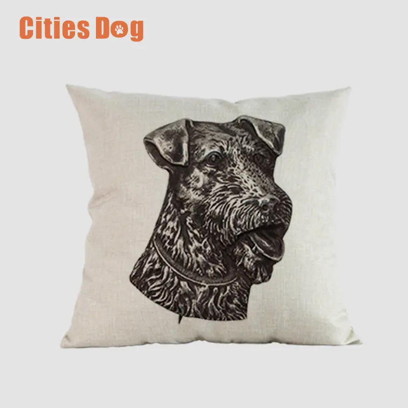 Наволочка для диванной подушки с рисунком животного Керри блю терьера|cushion cover|sofa