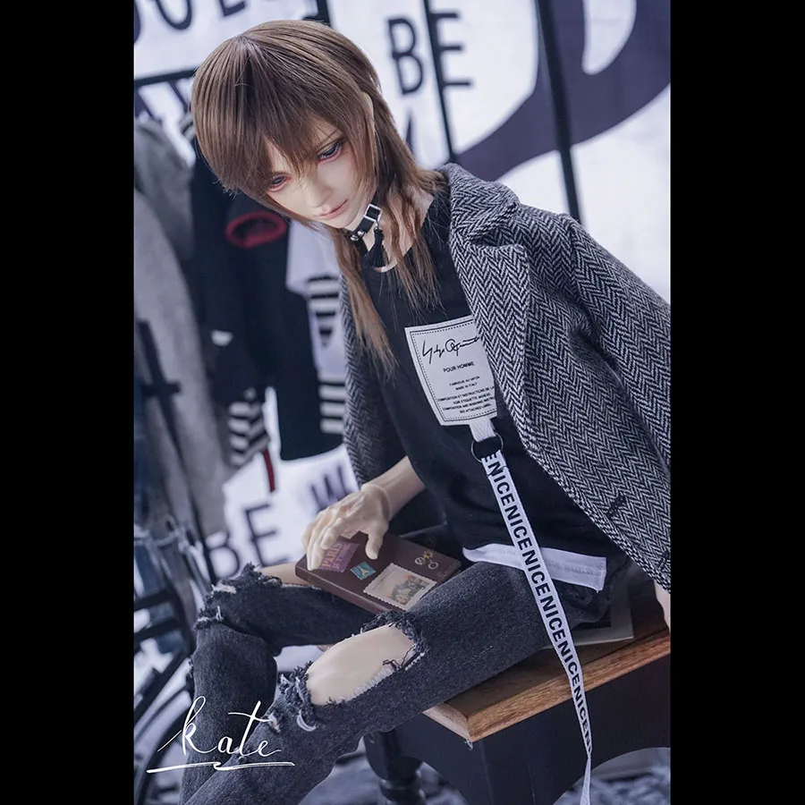 BYBJDHOME Новая Одежда BJD SD D черные джинсы отверстие стиль пальто