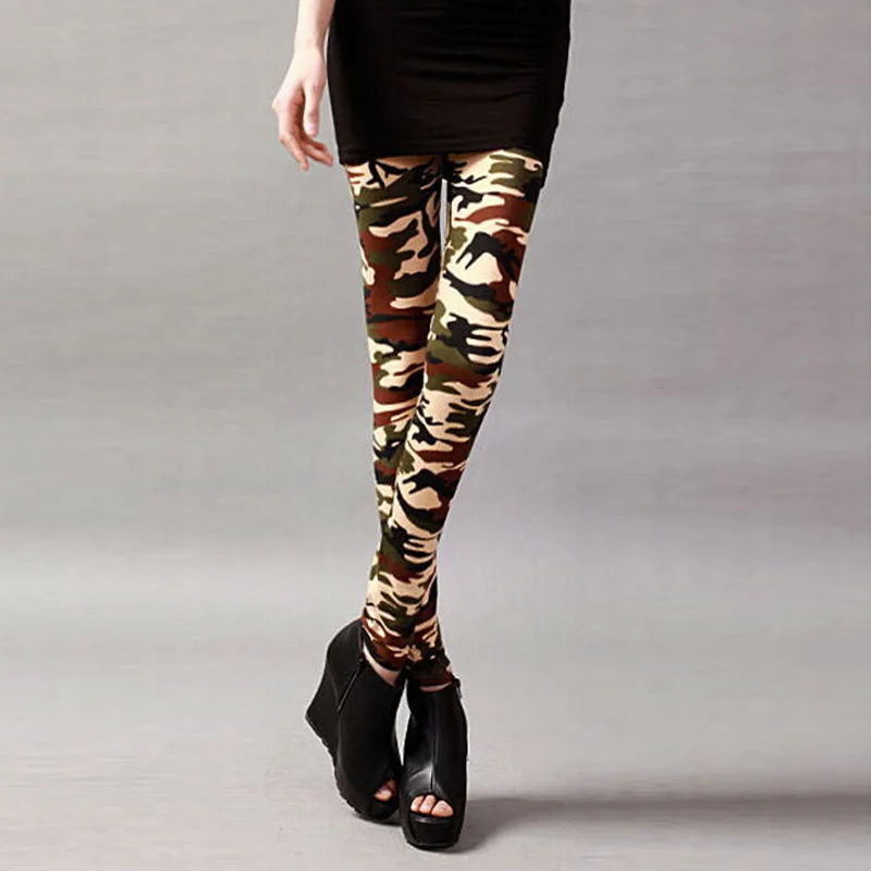 Модные женские брюки сексуальные камуфляжные стрейч повседневные обтягивающие