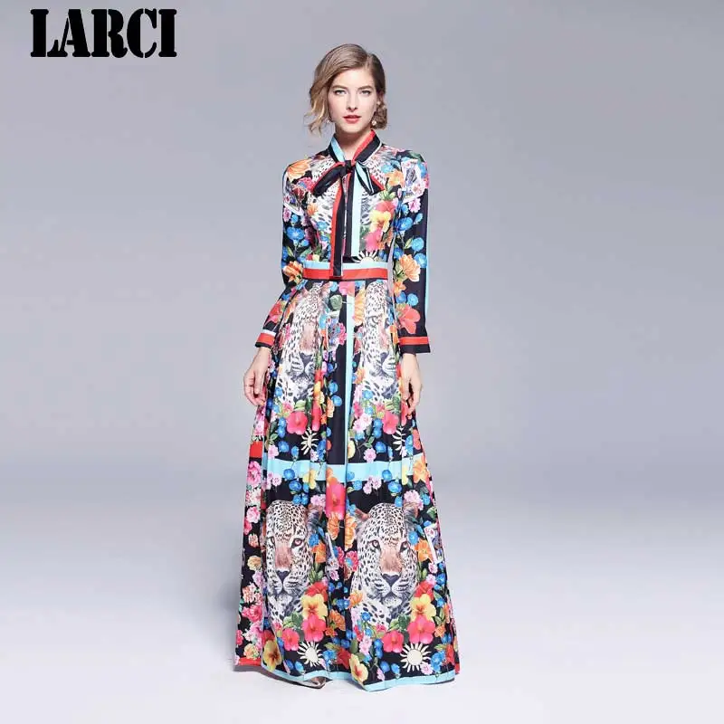 LARCI 2018 осенью новый Для женщин с длинным рукавом платье Высокое качество