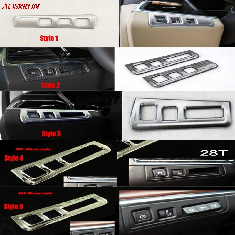 

FIT For Cadillac XT5 2016 2017 ABS carbon fiber Inner Handbrake & Headlight Button Frame Cover Trim car-styling AUTO Accessories