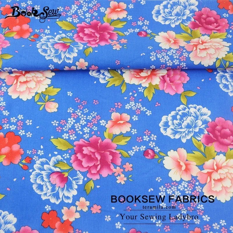 Booksew 100% хлопчатобумажная Поплиновая ткань жировая четверть цветочный дизайн