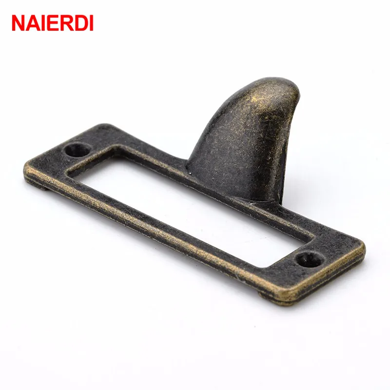 5 шт. NED цинковый сплав ручка старинный медный ярлык Pull Frame имя файла держатель