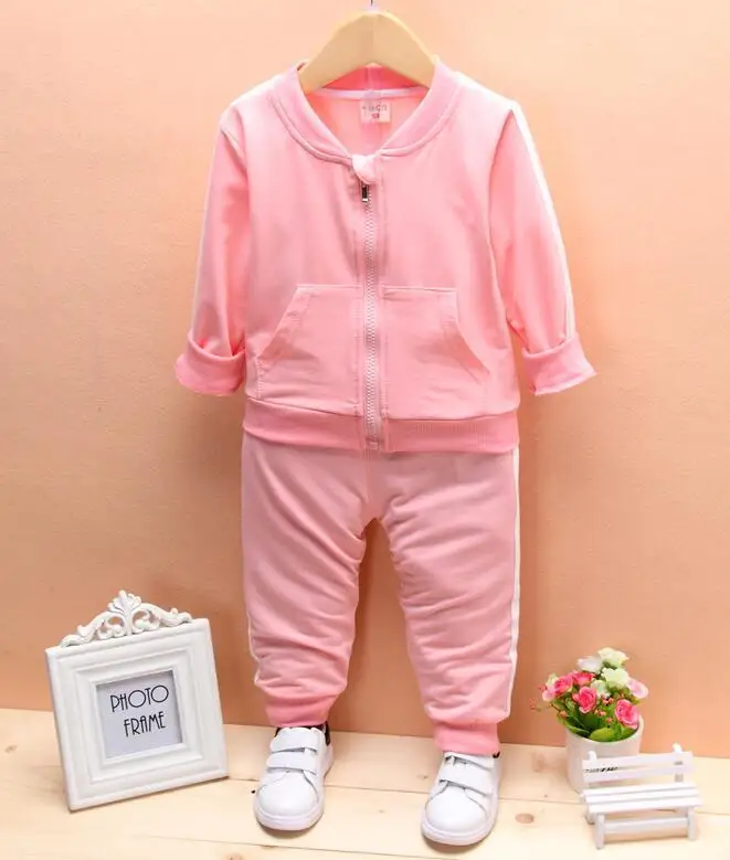 AQ tiaowen pink Демисезонный Одежда для маленьких девочек и мальчиков детская хлопковая теплая куртка брюки 2 шт./компл. Дети комплекты спортивной одежды - Цвет: AQ tiaowen pink