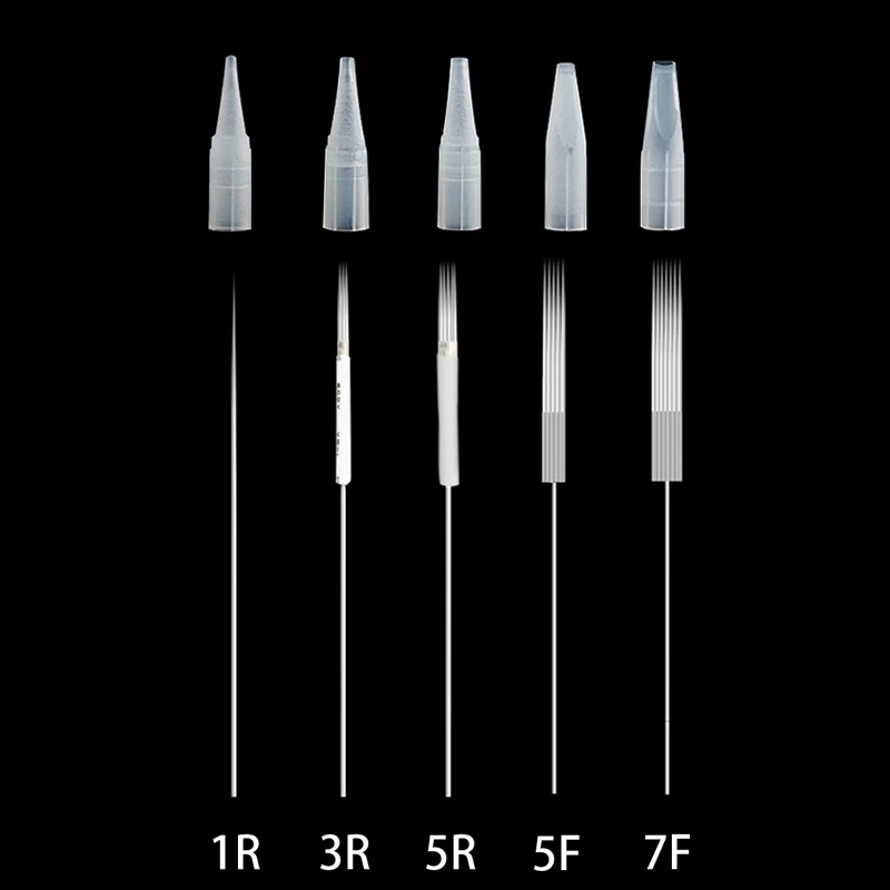 25 шт. иглы 1RL/3RL/5RL/5F и наконечников колпачки для перманентных комплектов косметики