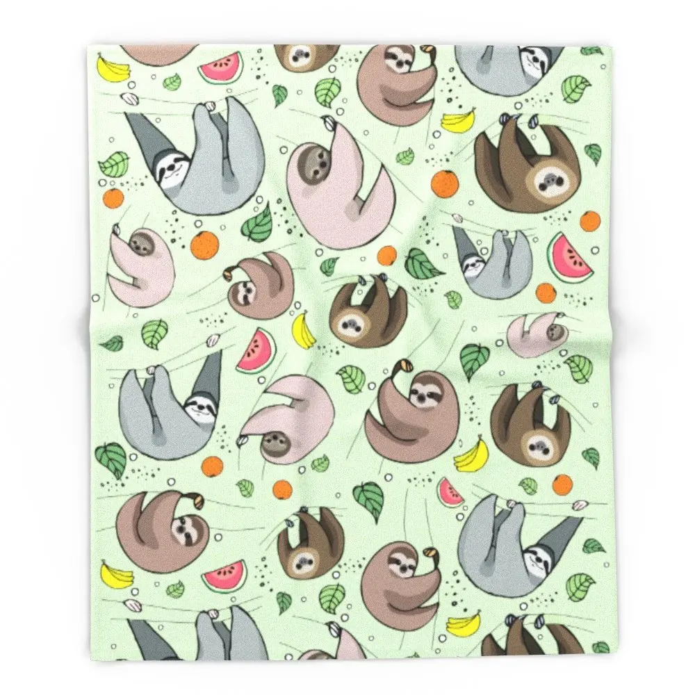 

Blanket Custom Sloth Party Fleece Blanket Sofa/Bed/Plane Travel Plaids Bedding Towel