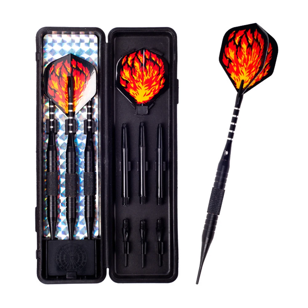 

3Pcs 18g Professional Safe Dart Soft Plastic Tip Black Plated Copper Barrel Aluminum Shaft Laser Flight Training Electronic Dart
