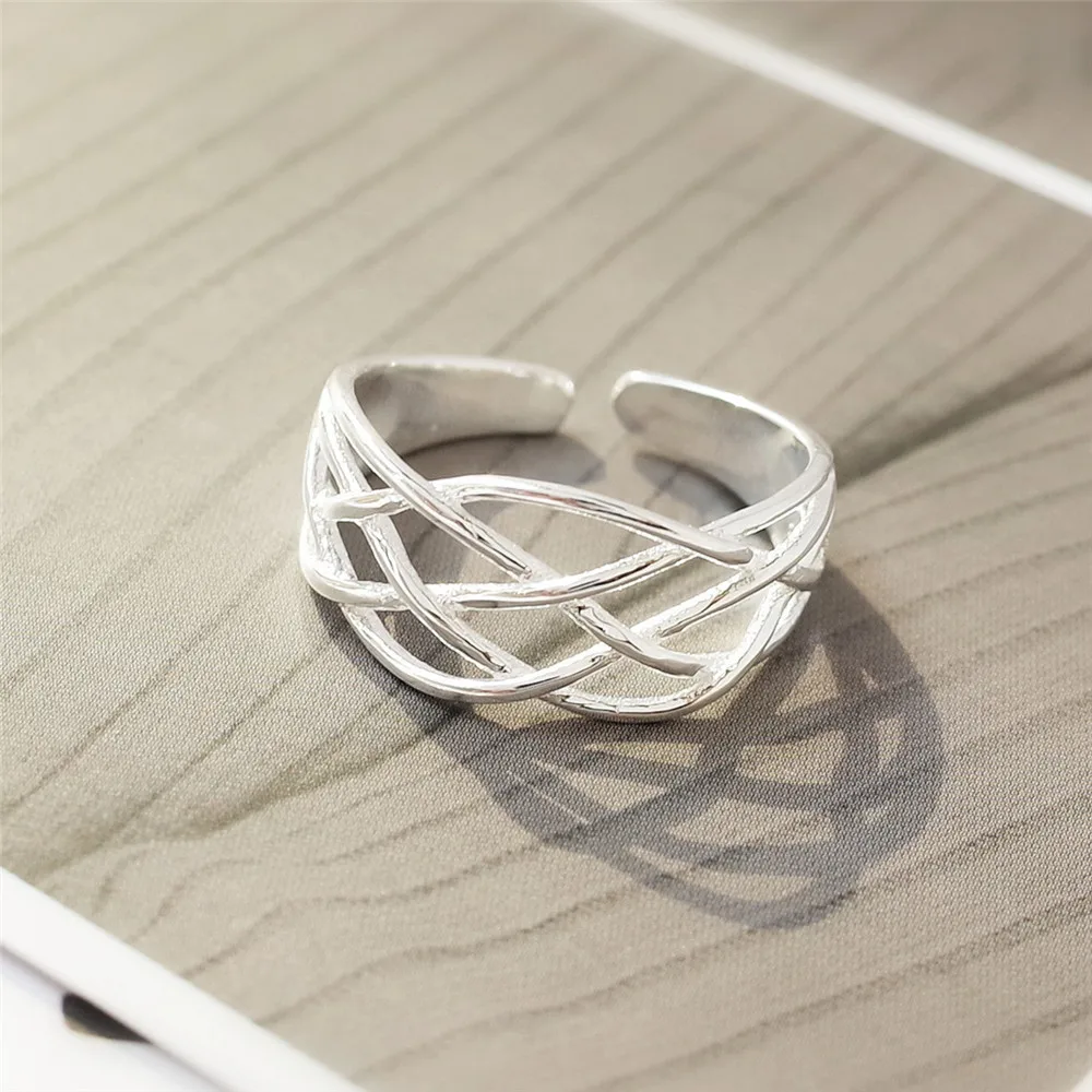 Женское и мужское регулируемое кольцо в винтажном стиле из 100% стерлингового