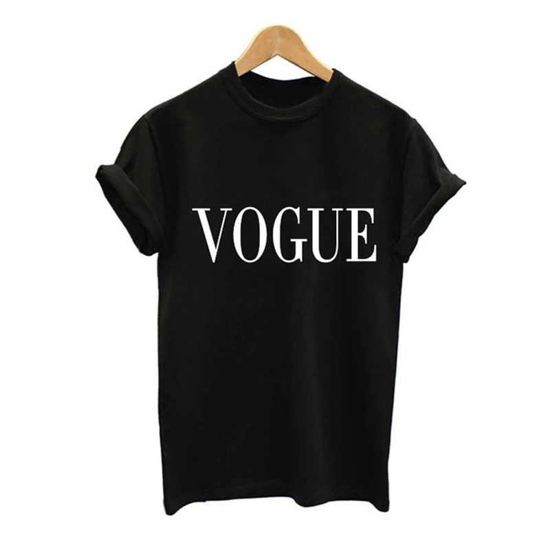 Модная летняя футболка с принтом VOGUE женская рубашка Новое поступление хит