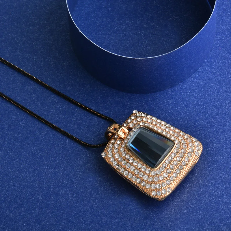 SINLEERY модное квадратное золотое ожерелье с подвеской для женщин серый кубический