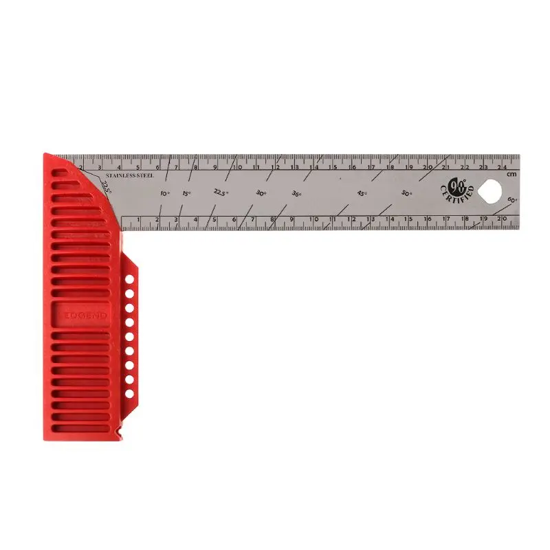 25cm 90 градусов строительство плотник линейка L форма угол квадратная линейка; Деревообработка инструменты - Цвет: 25cm