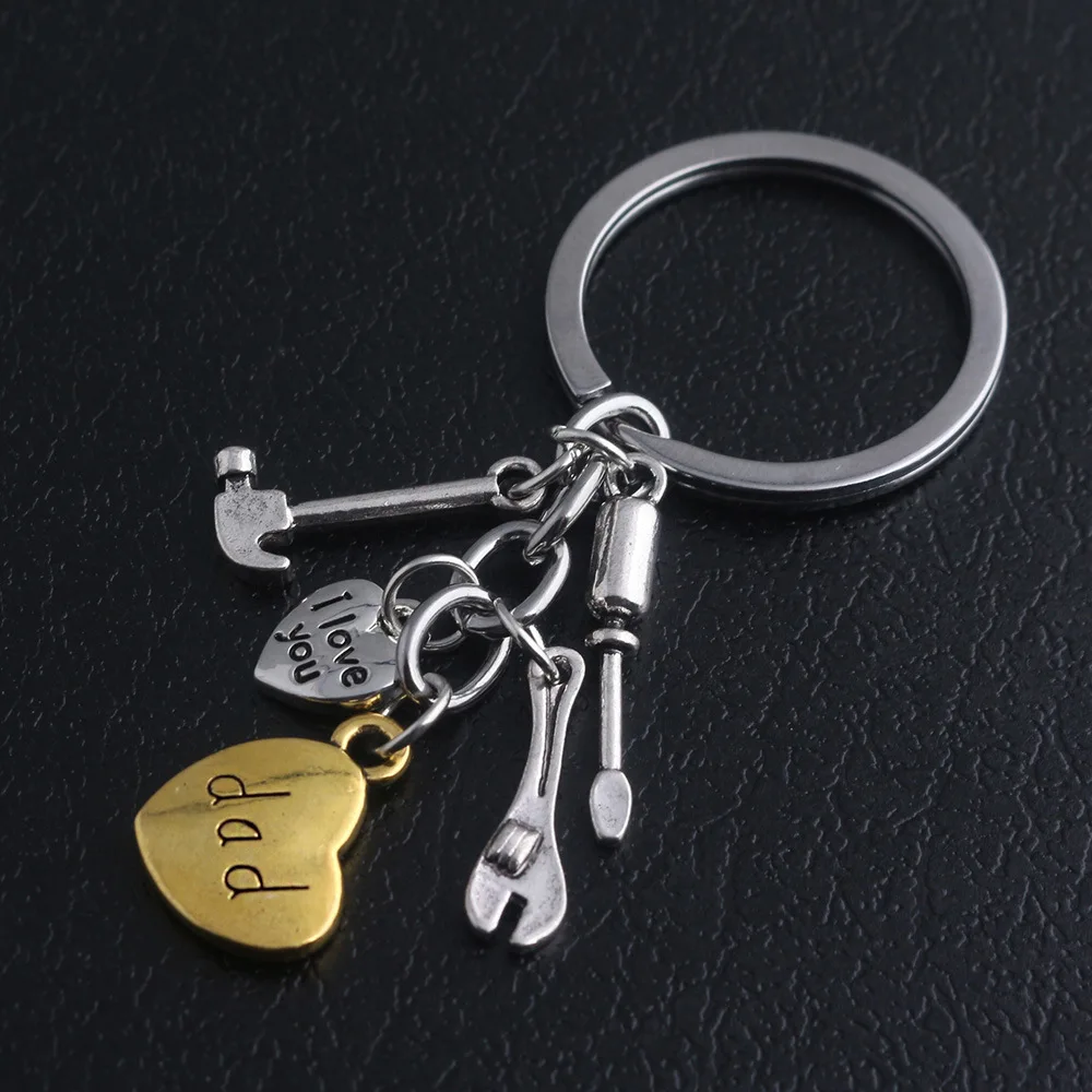 Папа мама я люблю тебя брелок металлический ключ ударная отвертка брелки в виде
