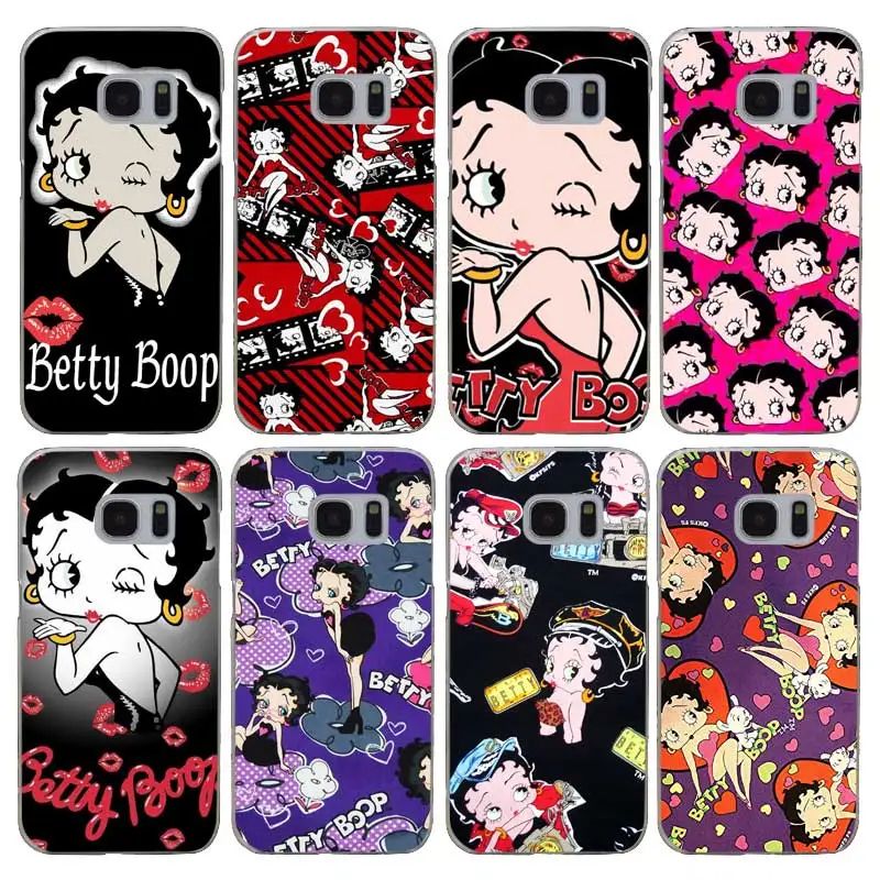 H047 Betty Boop Transparent Hard PC Case Cover For Samsung Galaxy S Note 3 4 5 6 7 8 9 Edge Plus |