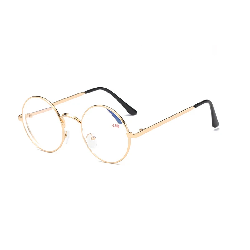 gold myopia 1.0 Zilead ретро круглые металлические очки для близорукости женские и мужские короткие прозрачные очки с градусом-1,0-1,5-2,0-2,5-3,0-3,5-4,0 - Цвет оправы: gold myopia 1.0