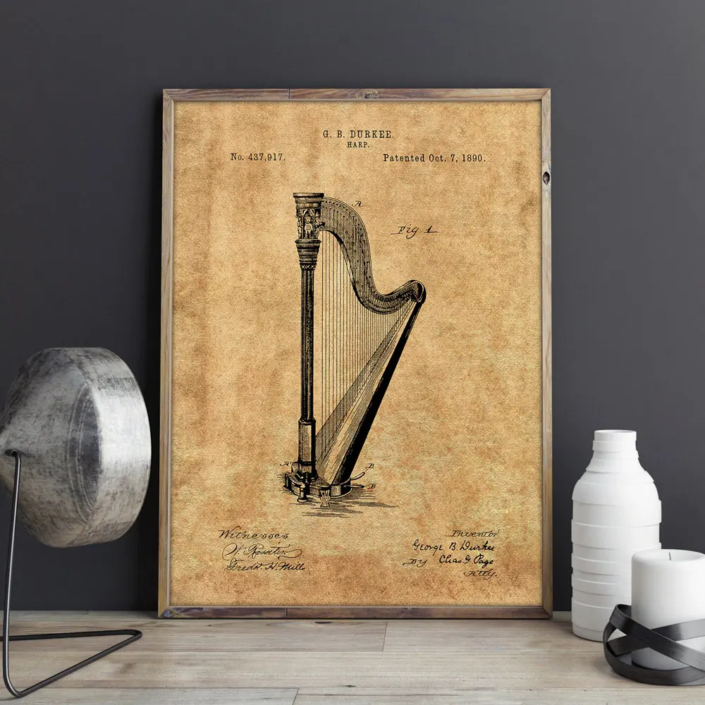 Художественный плакат Harp Instrument оркестеровый принты картин домашний декор