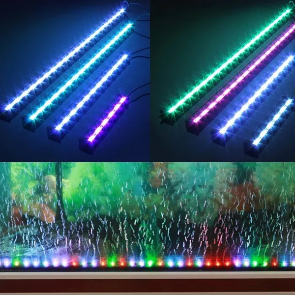ЕС/США/Австралия/Великобритания штекер 46 см 5050 RGB светодиодный светильник для Аквариума Бар Аквариум Погружной трубчатый воздушный пузырьковый светильник с пультом дистанционного управления(без воздушного насоса