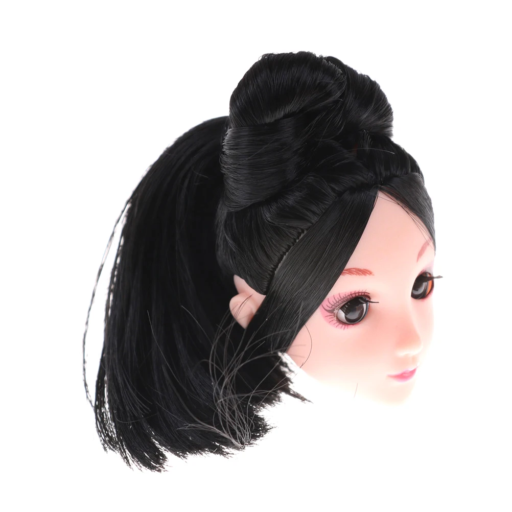 

1/6 4D Eye Doll Head Long Hair Doll Head For Original Girls Doll Accessories DIY Gift