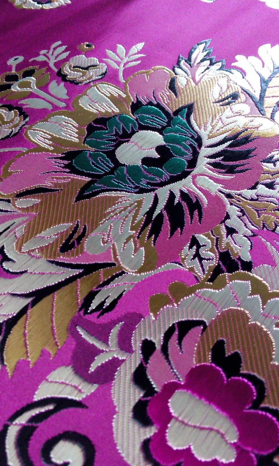 Традиционная китайская шелковая парчовая ткань 75 см полиэстер темно фиолетовая