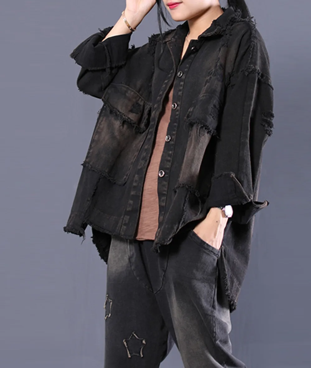 YESNO WD5 Женские повседневные свободные джинсовые куртки Boyfriend Jean верхняя одежда с